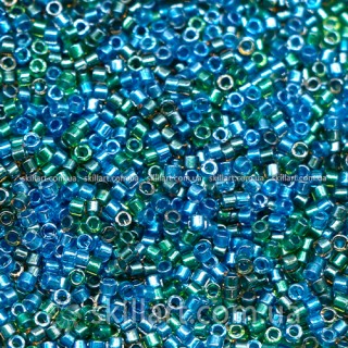Бисер DB-985 Miyuki Delica Beads 11/0 (блестящий, синий-зеленый микс)